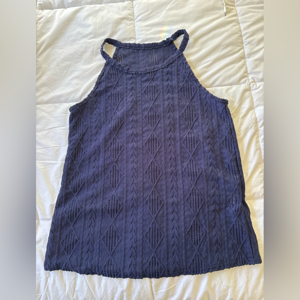 Navy Blue Knit Tank Top